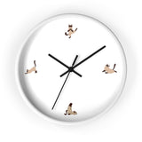 Cat Doing Yoga Wall clock