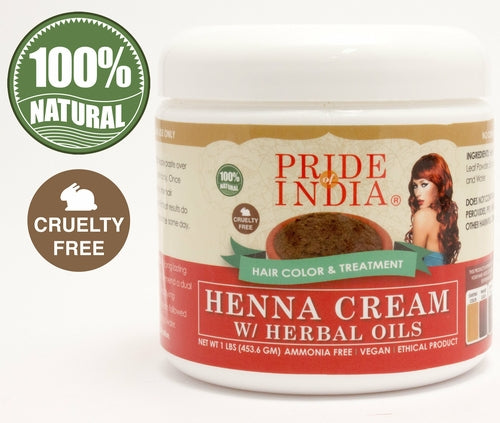 Herbal Henna Hair Color Cream - 100% Natural, 1 Pound (16oz - 454gm)
