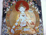 Tibet Silk Embroidery Art Buddhism Tangka green tara buddha Thangka
