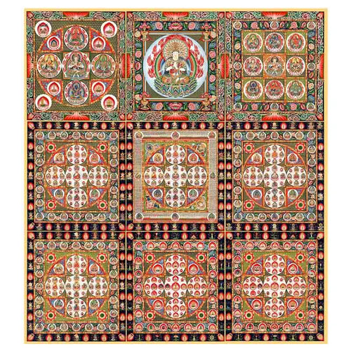Thangka Mandala Buddha painting Tibetan religious canvas painting art