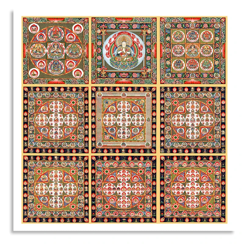 Thangka Mandala Buddha painting Tibetan religious canvas painting art
