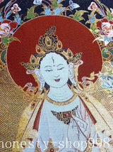 Tibet Silk Embroidery Art Buddhism Tangka green tara buddha Thangka