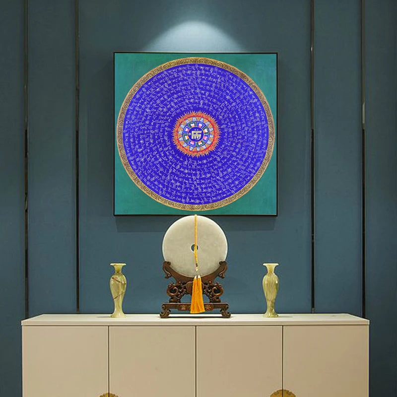 Tibetan Buddhist Thangka Mandala Tibet Buddhist FrescoLiving Room