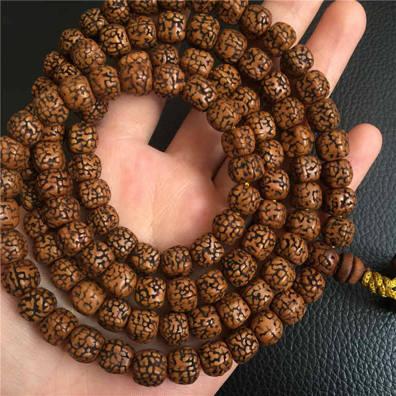 Nepal 108PCS Old Oiled Rudraksha Bodhi Beads Tibetan Meditation Prayer
