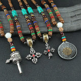 Nepal Buddhist Mala Wood Beads Tibetan six-character mantra prayer