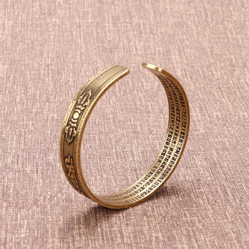 Vintage Copper Nepal Tibetan Buddhism Cuff Bracelet Men Women