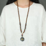 Nepal Buddhist Mala Wood Beads Tibetan six-character mantra prayer