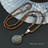 Nepal Buddhist Mala Wood Beads Tibetan six-character mantra prayer