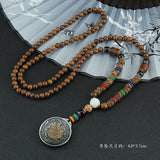 Nepal Buddhist Mala Wood Beads Tibetan six-character mantra prayer
