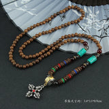 Nepal Buddhist Mala Wood Beads Tibetan six-character mantra prayer