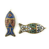 60x24mm Nepal Handmade Fish Pendant Creative Ethnic Style Necklace