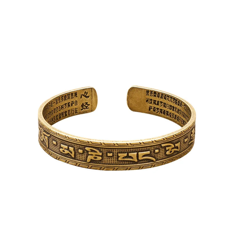 Vintage Copper Nepal Tibetan Buddhism Cuff Bracelet Men Women