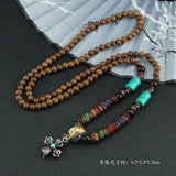 Nepal Buddhist Mala Wood Beads Tibetan six-character mantra prayer