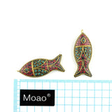 60x24mm Nepal Handmade Fish Pendant Creative Ethnic Style Necklace