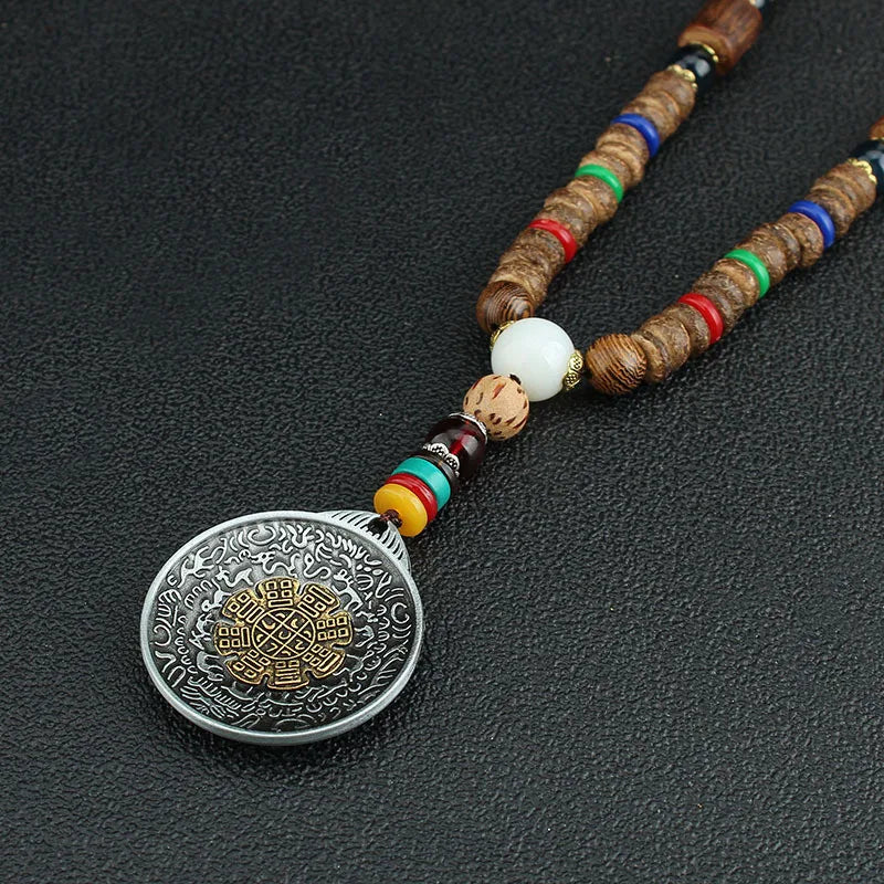 Nepal Buddhist Mala Wood Beads Tibetan six-character mantra prayer
