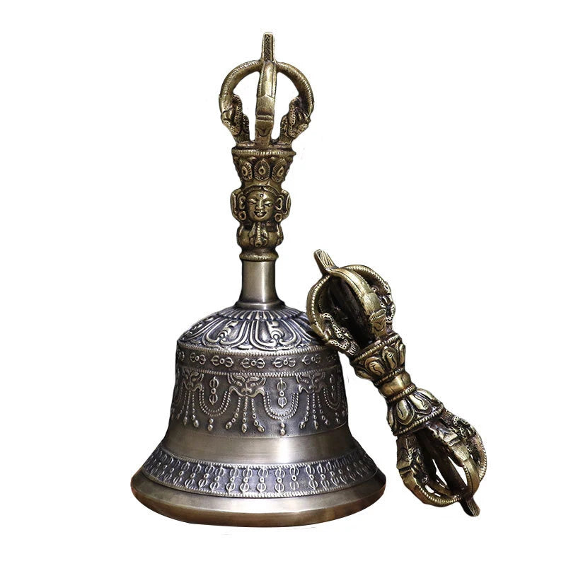 Handmade Brass Tibetan Bells Chimes Vintage Buddhist Meditation Bell