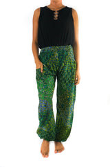 New Green Peacock Boho Hippie Gypsy Pants