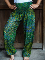 New Green Peacock Boho Hippie Gypsy Pants