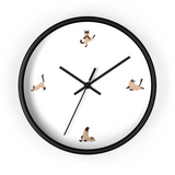 Cat Doing Yoga Wall clock