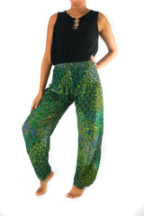 New Green Peacock Boho Hippie Gypsy Pants