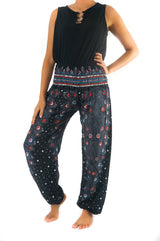 Black PEACOCK Women Boho Pants Hippie Pants Yoga Pants