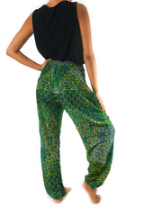New Green Peacock Boho Hippie Gypsy Pants