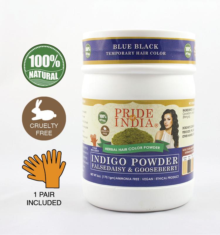 Hair Bloom Natural Blue Black Hair Color- Herbal Indigo w/ False Daisy